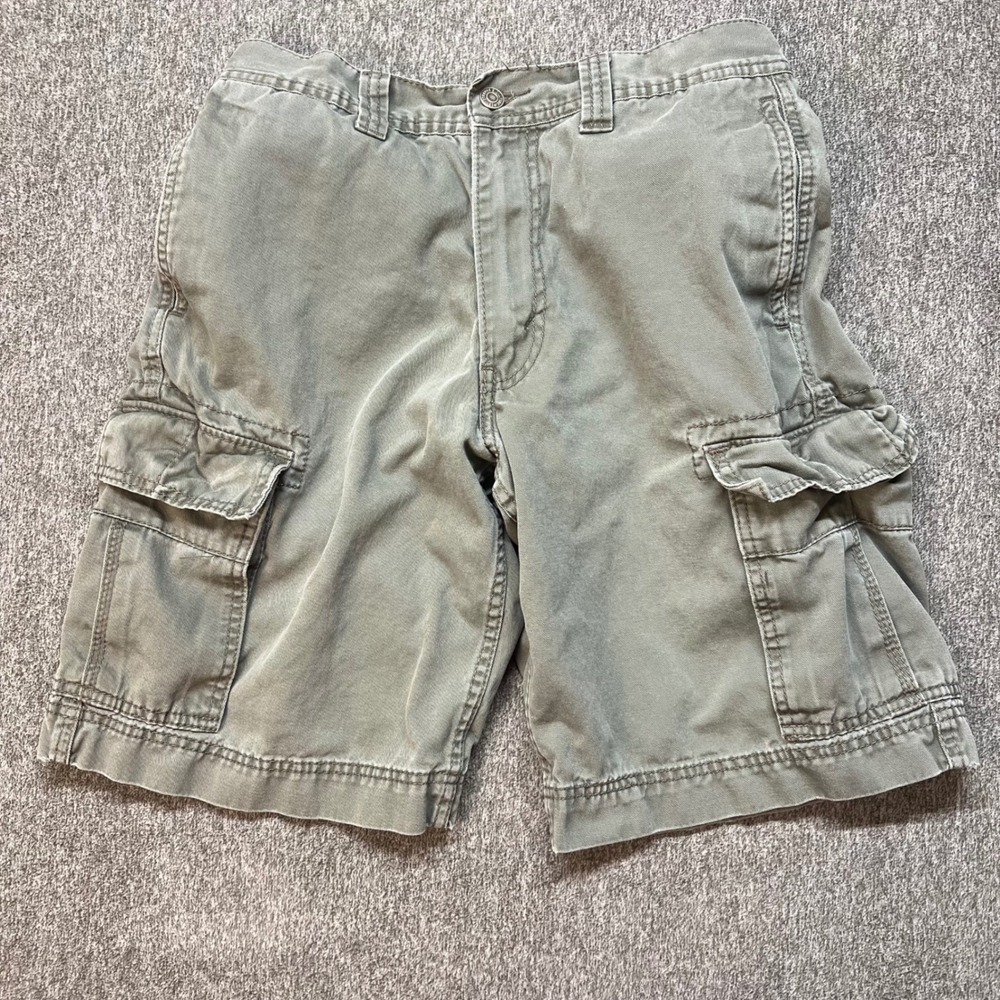 Levi Strauss Signature Mens Cargo Shorts Olive Green Cotton W29 Honest Made‎ 126